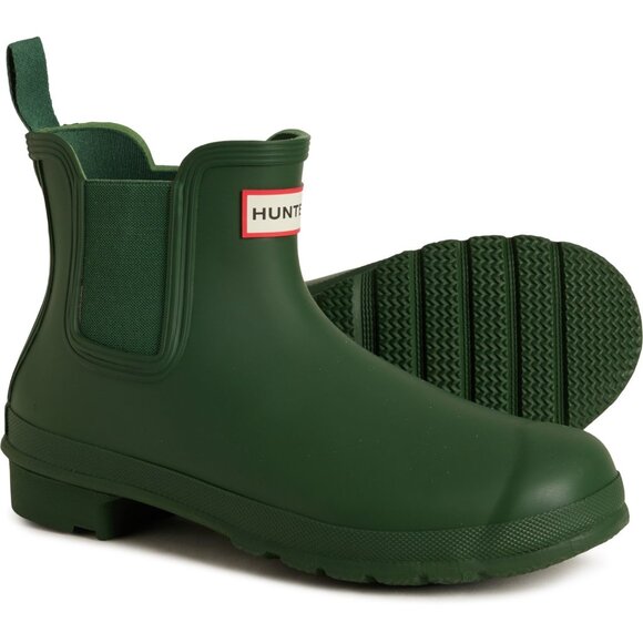 NEW HUNTER Original Chelsea Rain Boots - Waterproof in green for women 1125 6s3 - Picture 3 of 8